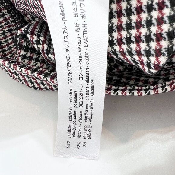 Zara Womens Multicolor Houndstooth Pockets Straight Leg Dress Pants Size XL New - Picture 6 of 10